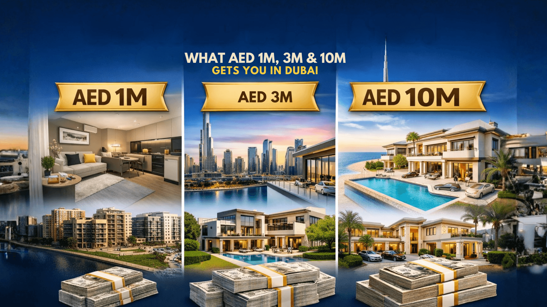 ماذا يمكنك أن تشتري بمليون، 3 ملايين، و10 ملايين درهم في دبي (دليل 2026)